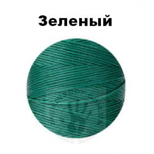 Вощеная нить 0,8мм, зелёный, бобина 100 м