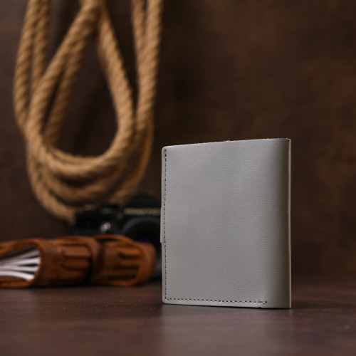 Практичне портмоне із натуральної шкіри Shvigel 16514 Сірий