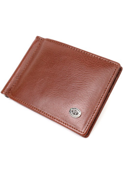 Зручний затискач для грошей із натуральної гладкої шкіри ST Leather 19427 Коричневий
