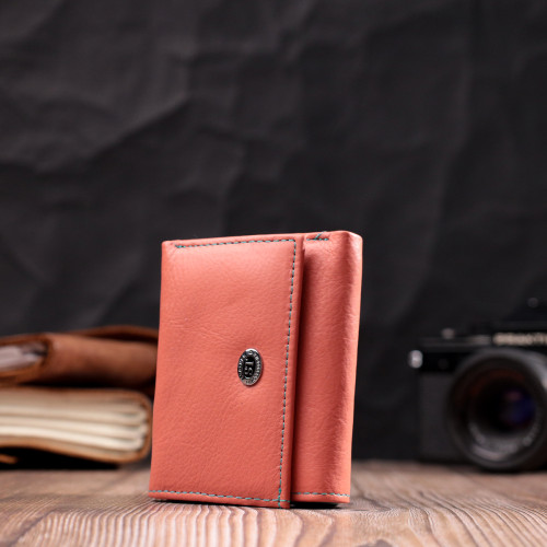 Невеликий гаманець для модниць із натуральної шкіри ST Leather 19505 Помаранчевий