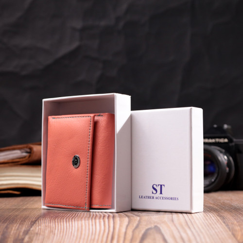 Невеликий гаманець для модниць із натуральної шкіри ST Leather 19505 Помаранчевий