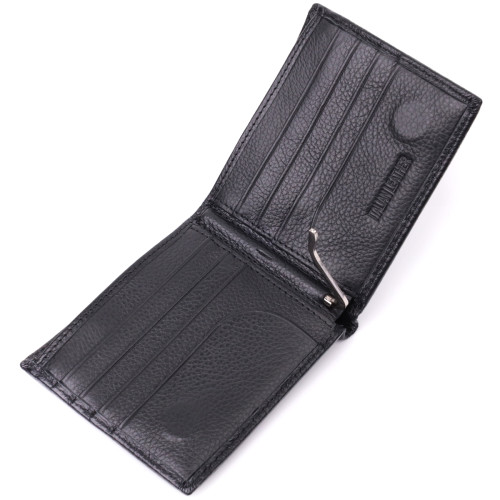 Чоловіче шкіряне портмоне із затискачем ST Leather 22485 Чорний