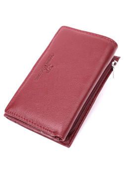 Шкіряний жіночий гаманець у три додавання ST Leather 22489 Бордовий