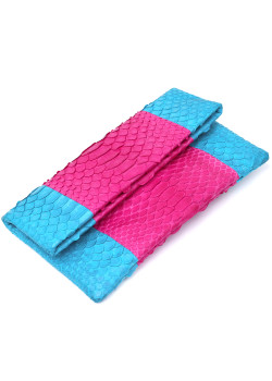 Яркий женский клатч Snake Leather sale_14993 Розовый