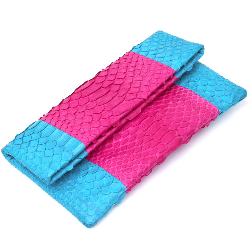 Яркий женский клатч Snake Leather sale_14993 Розовый