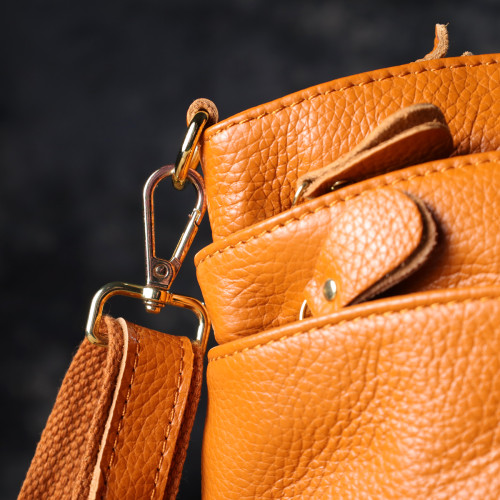 Небольшая женская сумка из натуральной кожи sale_15124 Vintage Рыжий