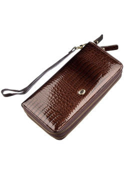 Женский лаковый клатч ST Leather 18908 Коричневый