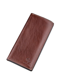 Кожаный вертикальный купюрник GRANDE PELLE 11213 Коричневый