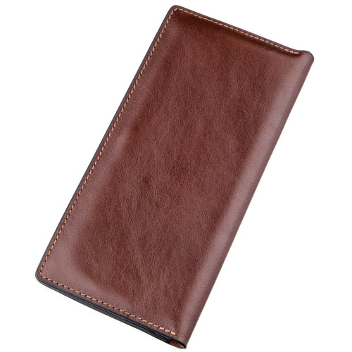Кожаный вертикальный купюрник GRANDE PELLE 11213 Коричневый