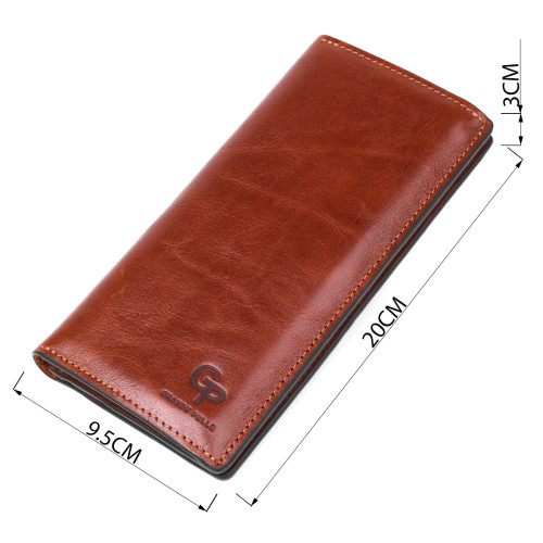 Кожаный вертикальный купюрник GRANDE PELLE 11213 Коричневый