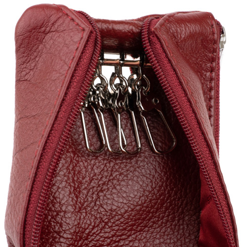 Ключница-кошелек с кармашком женская ST Leather 19352 Бордовая