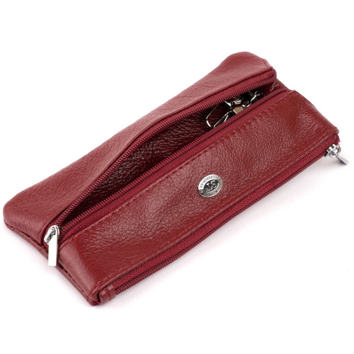 Ключница-кошелек с кармашком женская ST Leather 19352 Бордовая