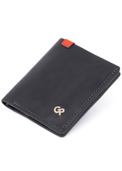 Функциональное тонкое портмоне GRANDE PELLE 11326 Черное