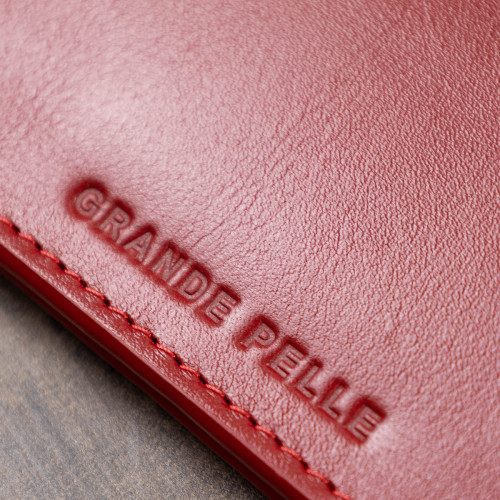 Оригінальне жіноче шкіряне портмоне GRANDE PELLE 11514 Червоний