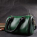 Кожаная сумка бочонок с темными акцентами Vintage 22351 Зеленая