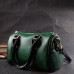 Кожаная сумка бочонок с темными акцентами Vintage 22351 Зеленая