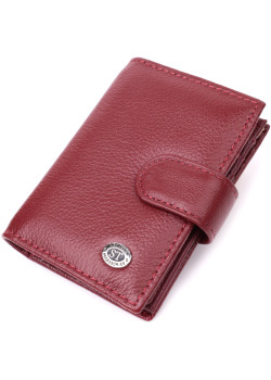 Практичная визитница из натуральной кожи ST Leather 22468 Бордовый