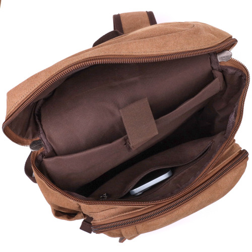 Текстильный большой рюкзак с карманом для ноутбука Vintage sale_15075 Песочный