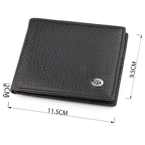 Чоловічий гаманець ST Leather 18319 (ST160) шкіряний Чорний