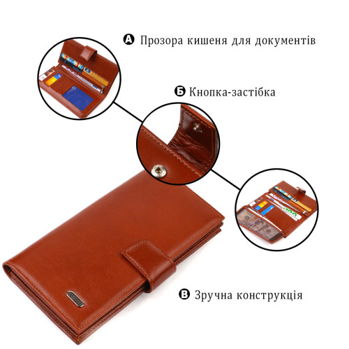 Практичное вертикальное мужское портмоне из натуральной гладкой кожи CANPELLINI 21721 Коричневое
