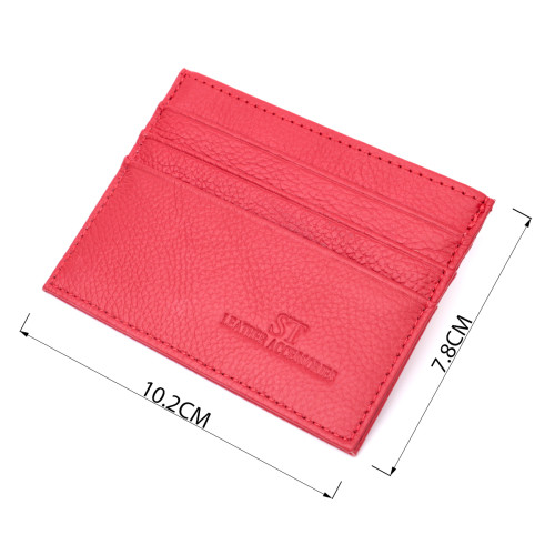 Яркий кард-кейс из натуральной кожи ST Leather 22445 Красный