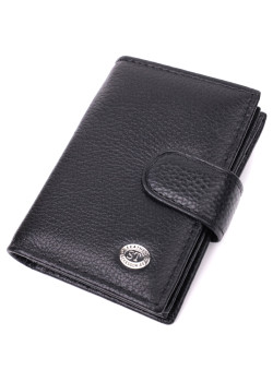 Надежная визитница из натуральной кожи ST Leather 22469 Черный