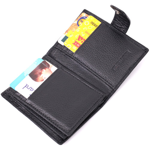 Надежная визитница из натуральной кожи ST Leather 22469 Черный