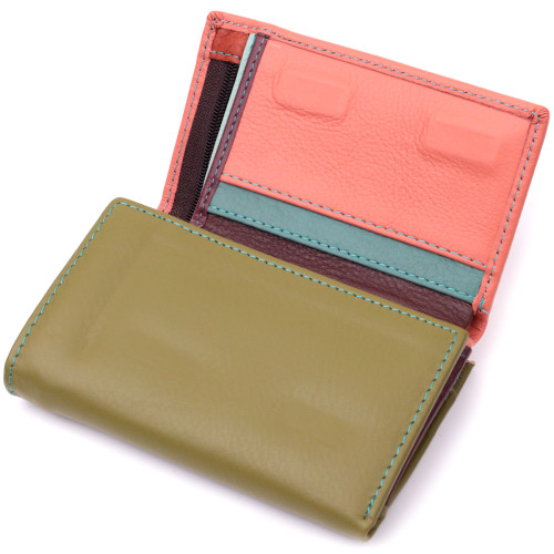 Модный женский кошелек из качественной натуральной кожи ST Leather 19464 Разноцветный