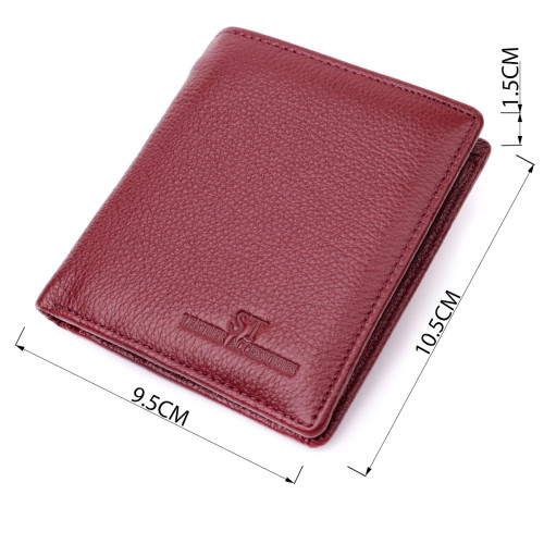 Маленький женский кошелек из натуральной кожи ST Leather 19467 Бордовый