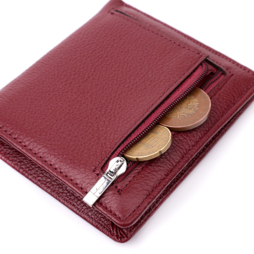 Маленький женский кошелек из натуральной кожи ST Leather 19467 Бордовый