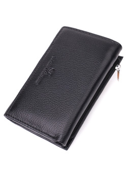 Шкіряний жіночий гаманець у три додавання ST Leather 22488 Чорний