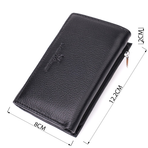 Шкіряний жіночий гаманець у три додавання ST Leather 22488 Чорний