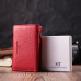 Кожаный удобный женский кошелек в три сложения ST Leather 22490 Красный