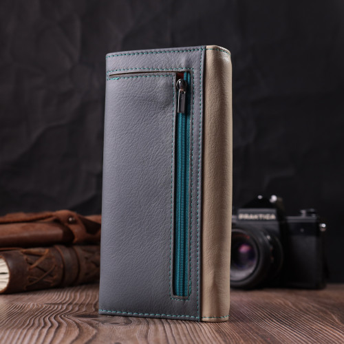 Практичний гаманець для стильних жінок із натуральної шкіри ST Leather 22519 Різнокольоровий