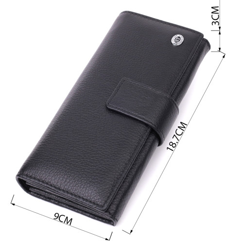 Надежный женский кошелек из натуральной кожи ST Leather 22548 Черный