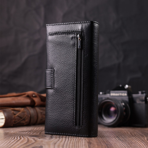 Надежный женский кошелек из натуральной кожи ST Leather 22548 Черный