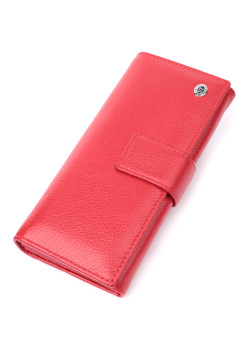 Женский кошелек на четыре отделения для купюр из натуральной кожи ST Leather 22549 Красный