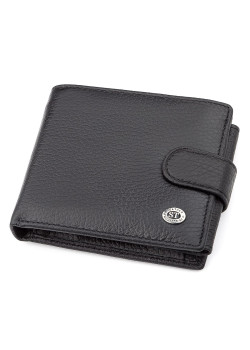 Чоловічий гаманець ST Leather 18334 (ST102) натуральна шкіра Чорний