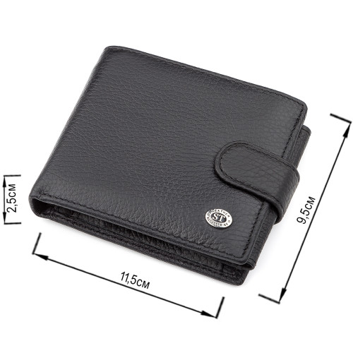 Чоловічий гаманець ST Leather 18334 (ST102) натуральна шкіра Чорний