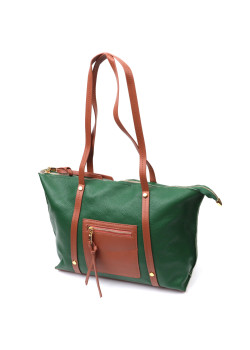 Яркая двухцветная женская сумка из натуральной кожи Vintage 22302 Зеленый