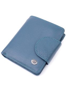 Красивое кожаное портмоне с монетницей снаружи для стильных женщин ST Leather 19457 Бирюзовый