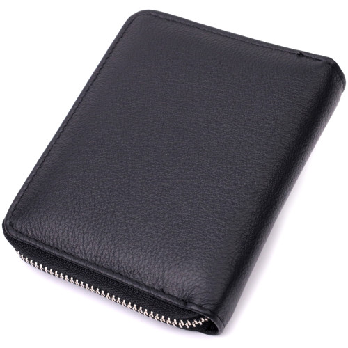 Портмоне для женщин на молнии в классическом цвете из натуральной кожи ST Leather 19488 Черный