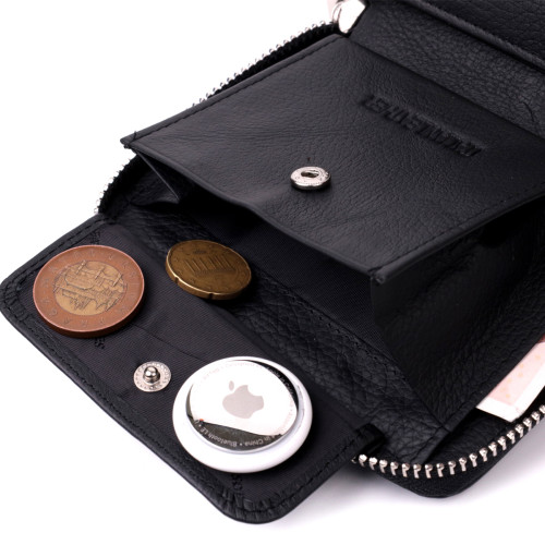 Портмоне для женщин на молнии в классическом цвете из натуральной кожи ST Leather 19488 Черный