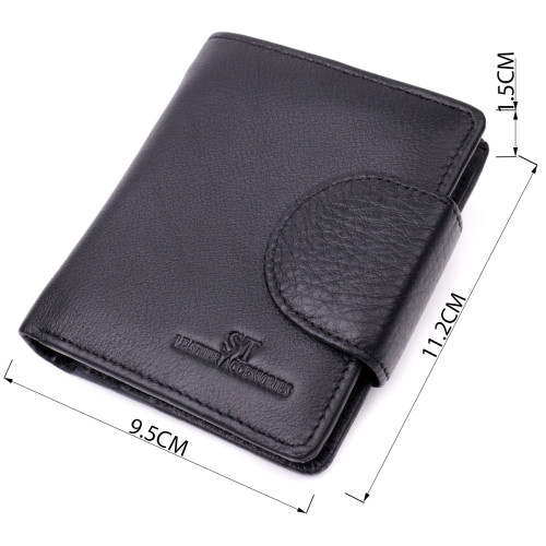 Надежный кошелек для женщин вертикального типа из натуральной кожи ST Leather 22451 Черный
