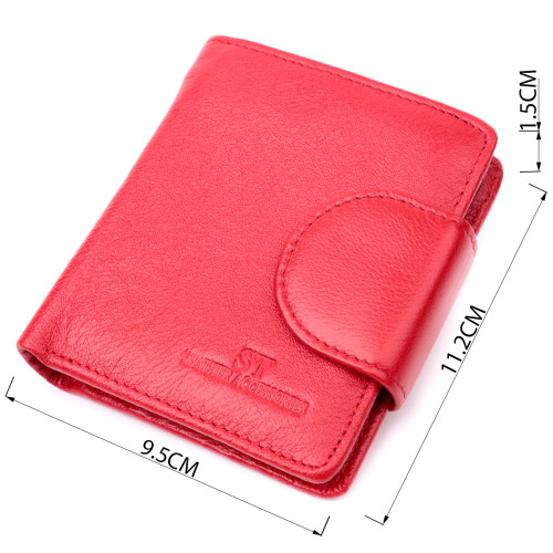 Женский яркий кошелек вертикального типа из натуральной кожи ST Leather 22453 Красный