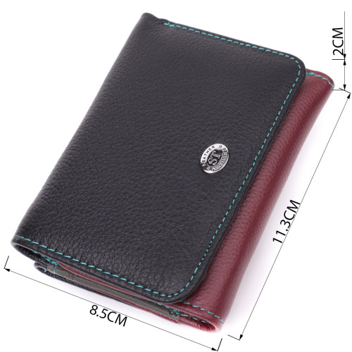 Удобный кошелек для девушек из натуральной кожи ST Leather 22497 Разноцветный