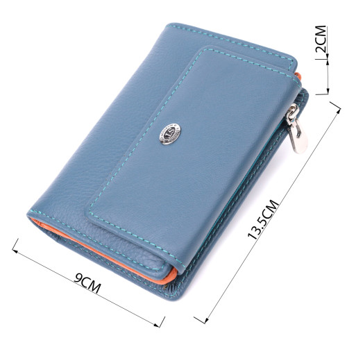 Интересный кошелек для женщин из натуральной кожи ST Leather 22504 Бирюзовый