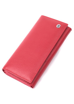 Яркий женский кошелек горизонтального формата из натуральной кожи ST Leather 22514 Красный