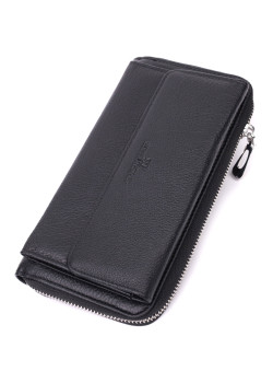 Функциональный кошелек-клатч унисекс из натуральной кожи ST Leather 22529 Черный