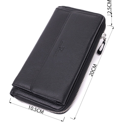 Функциональный кошелек-клатч унисекс из натуральной кожи ST Leather 22529 Черный